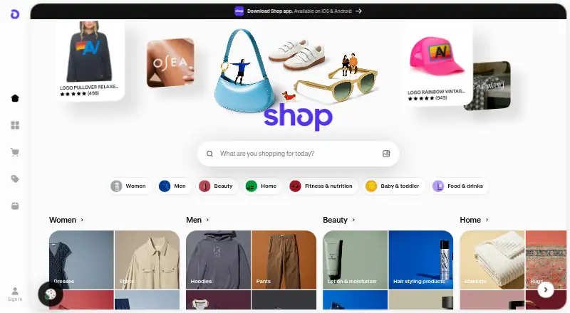 Shop's own site