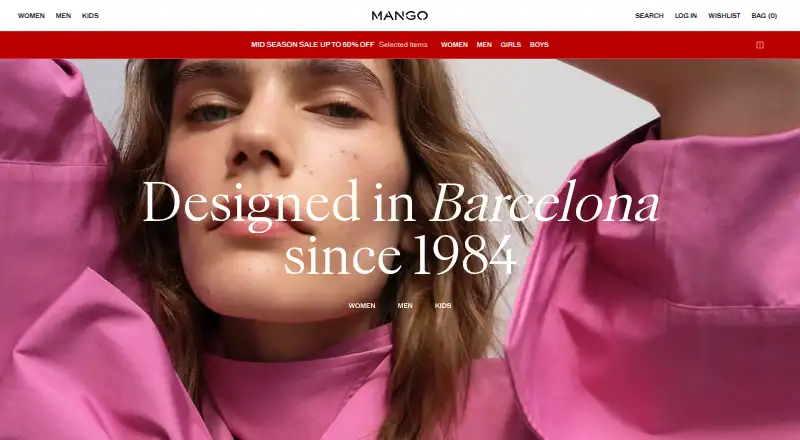 Mango's own site