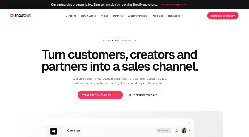 Shoutout's own site