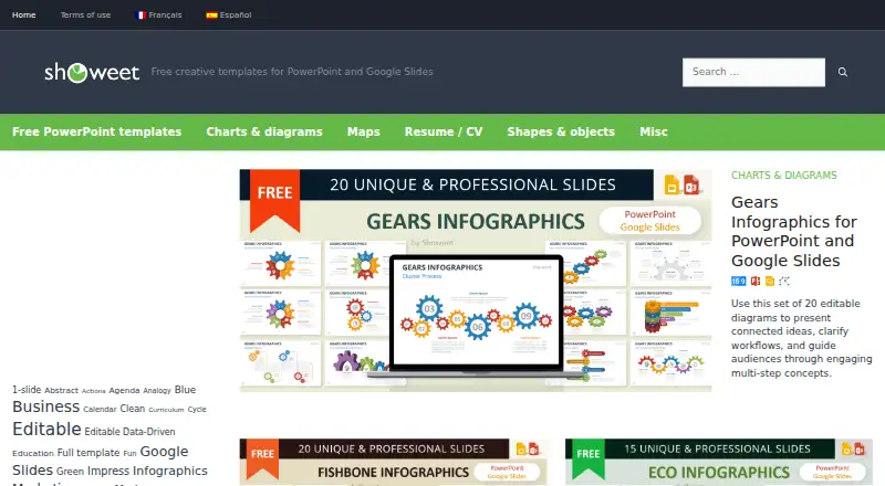 Showeet's own site