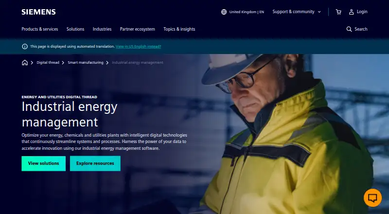Siemens Industrial Energy Management's own site