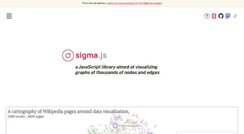 Sigma.js's own site