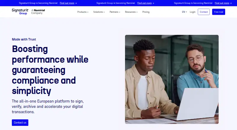 Signaturit's own site