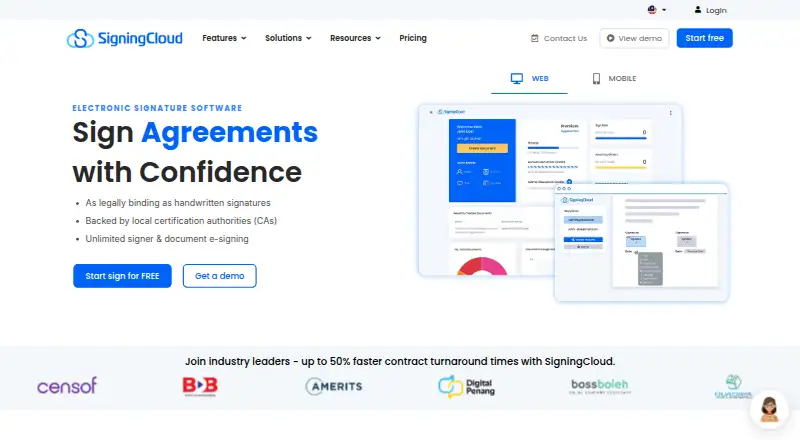 SigningCloud's own site