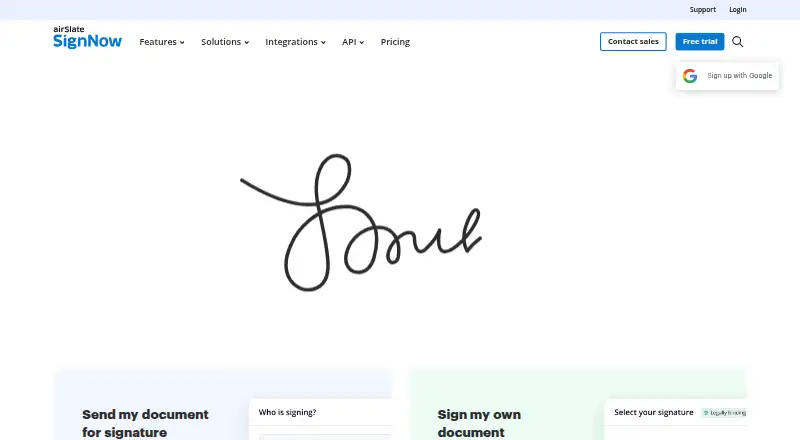 signNow's own site
