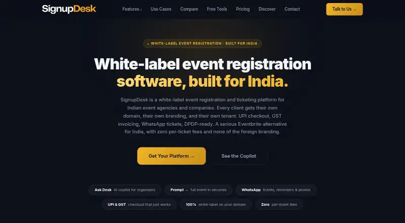 SignupDesk's own site