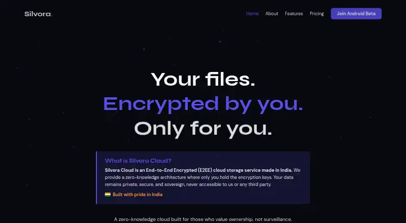 Silvora Cloud's own site