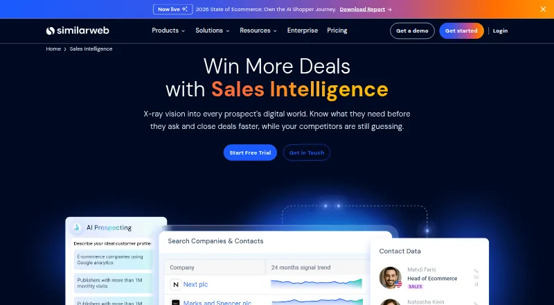 Similarweb Sales Intelligence's own site