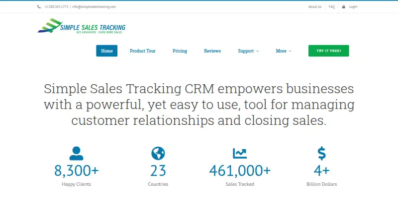 Simple Sales Tracking's own site