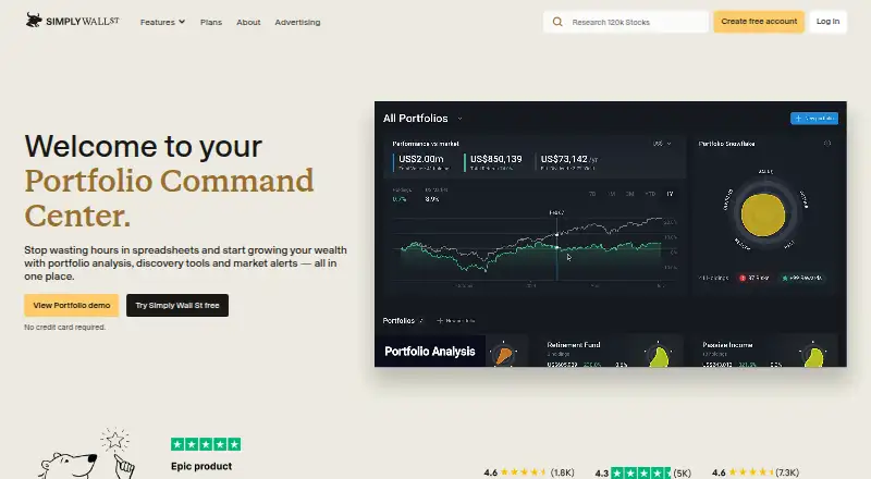 Simply Wall St's own site