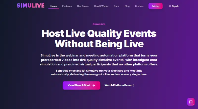 SimuLive's own site