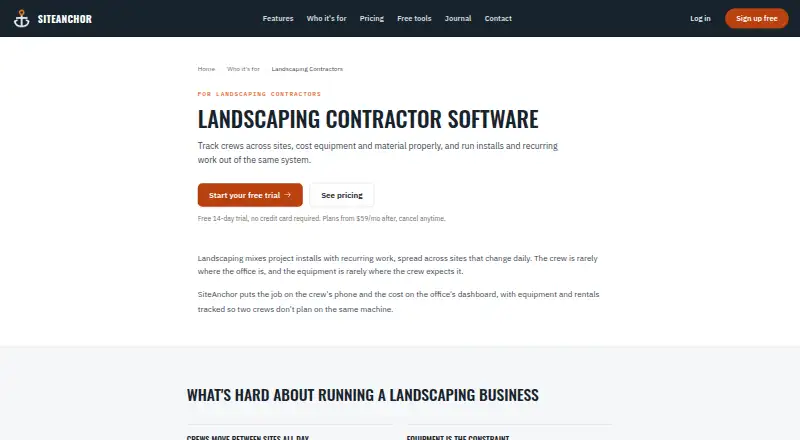 SiteAnchor's own site