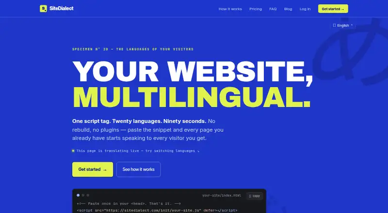 SiteDialect's own site