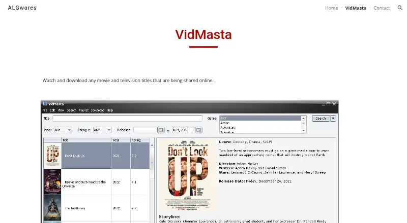 VidMasta's own site