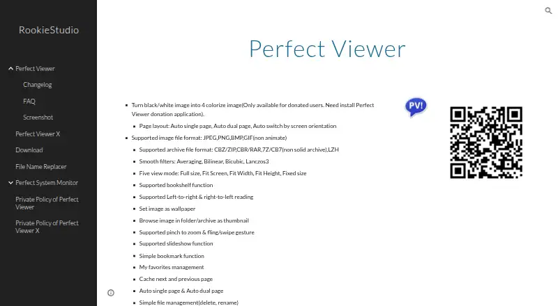 Perfect Viewer's own site