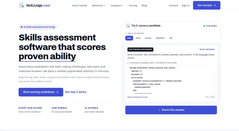 SkillJudge's own site