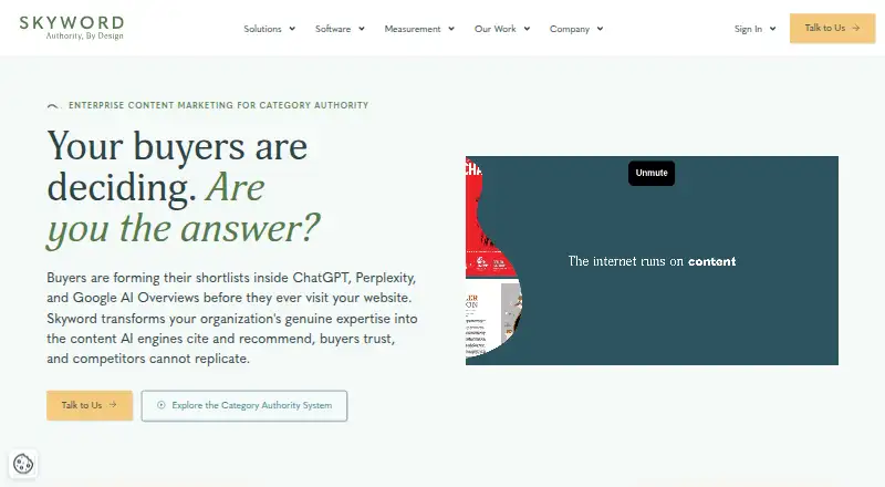 Skyword's own site