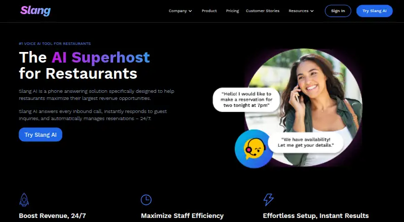 Slang AI's own site