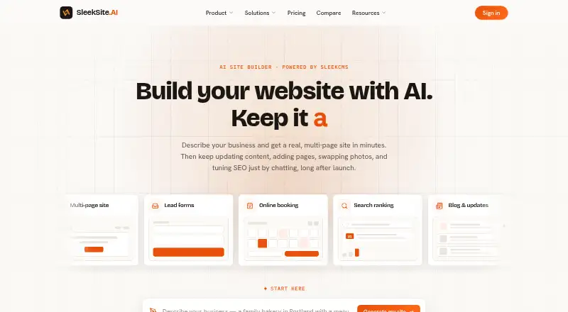 SleekSite.AI's own site