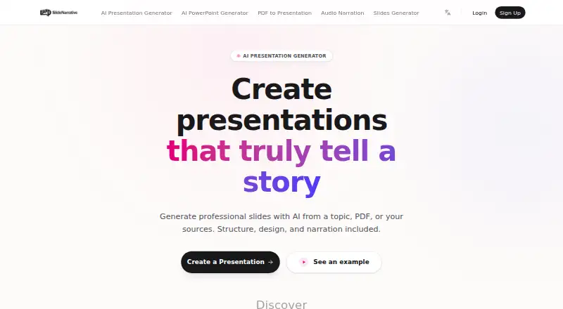 SlideNarrative's own site