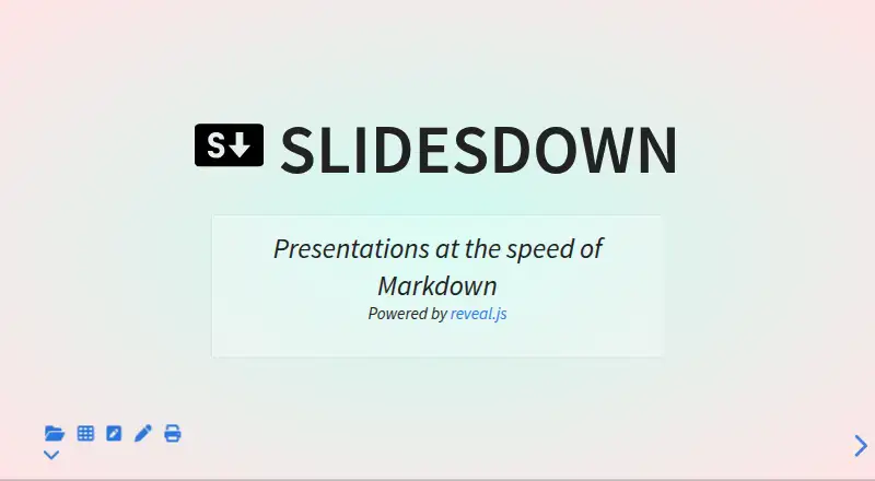 Slidesdown's own site