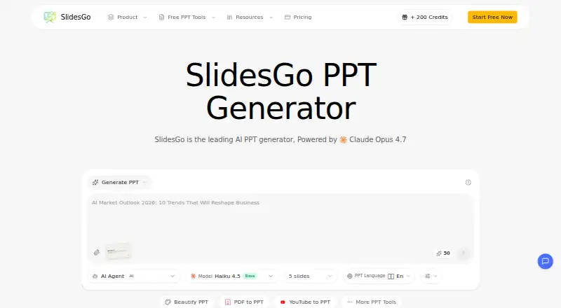 SlidesGo's own site