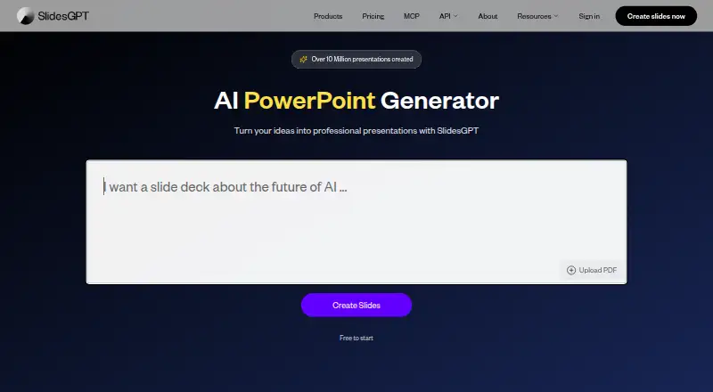 SlidesGPT's own site
