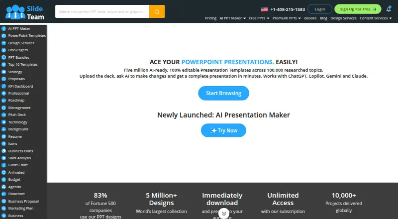 SlideTeam's own site