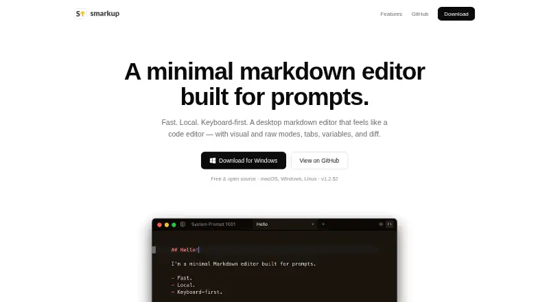 Smarkup's own site