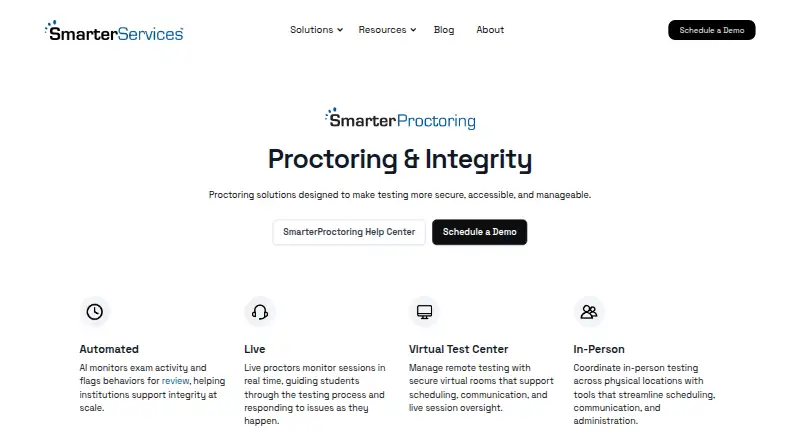 SmarterProctoring's own site
