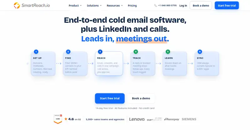 SmartReach.io's own site