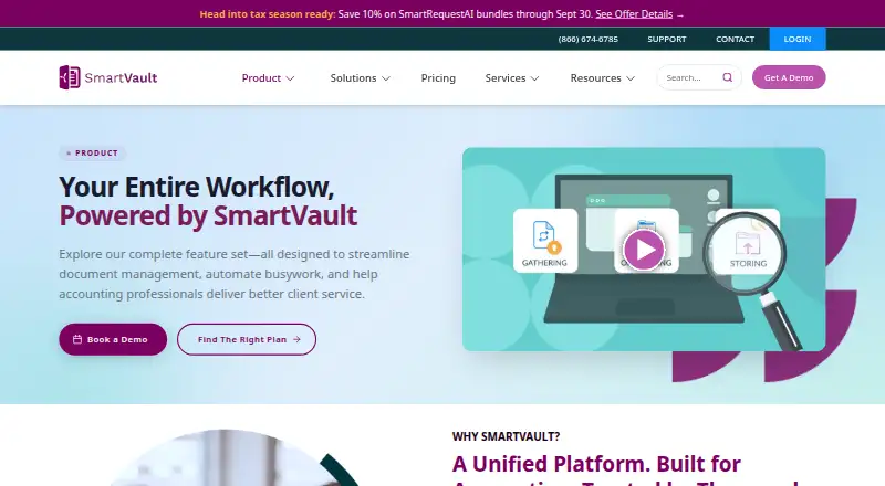 SmartVault's own site