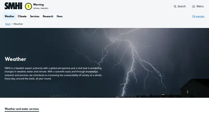 SMHI Weather's own site
