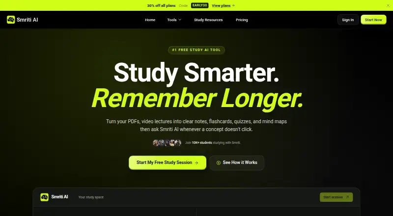 Smriti AI's own site