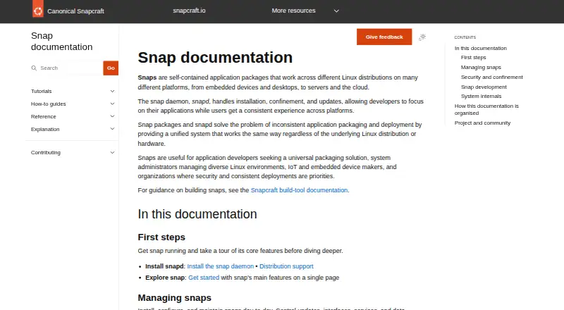 snapd's own site