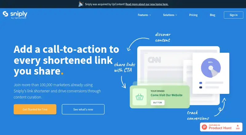Sniply's own site