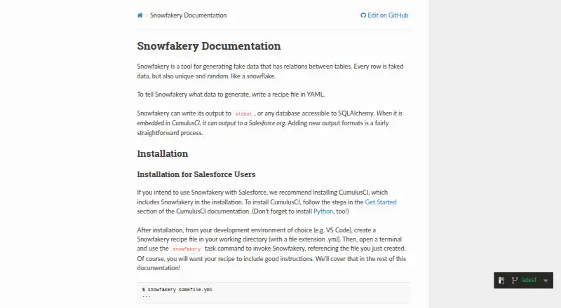 Snowfakery's own site