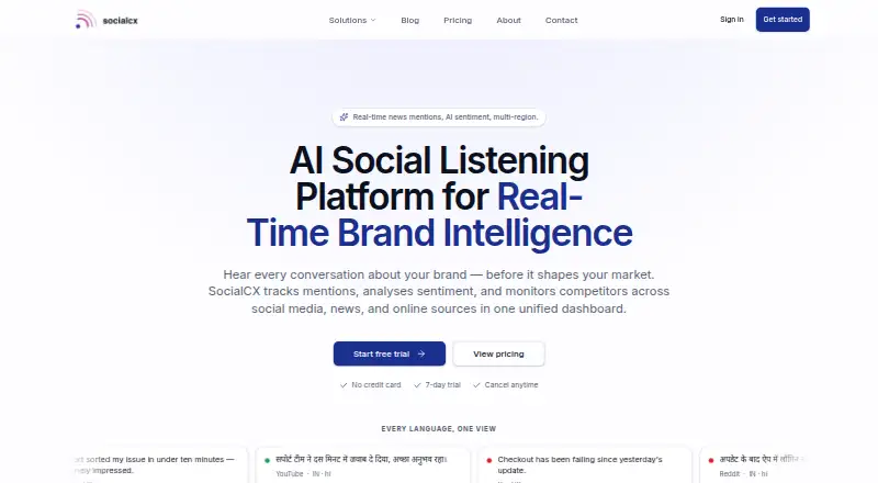 SocialCX's own site