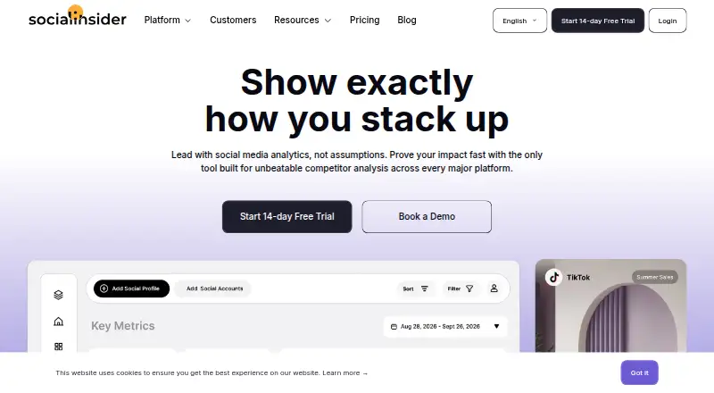 Socialinsider's own site