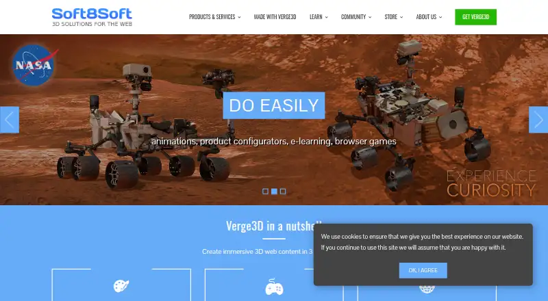 Verge3D's own site