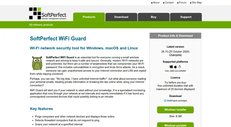 SoftPerfect WiFi Guard's own site