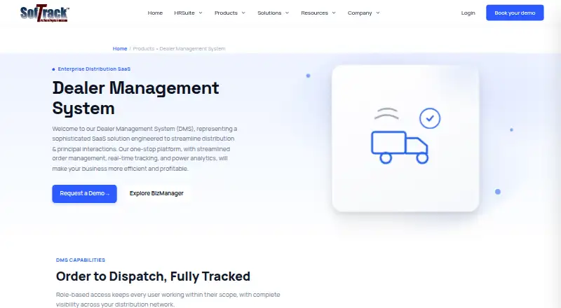 Softrack Dealer Management System's own site