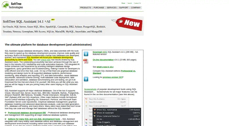 SQL Assistant's own site