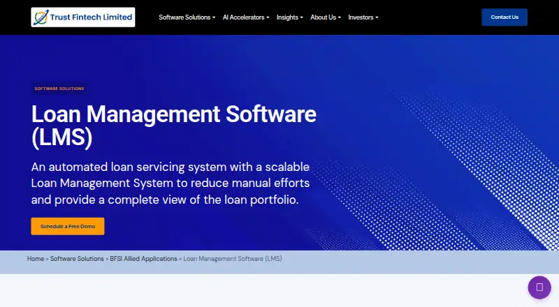 Trust Fintech Loan Management Software's own site