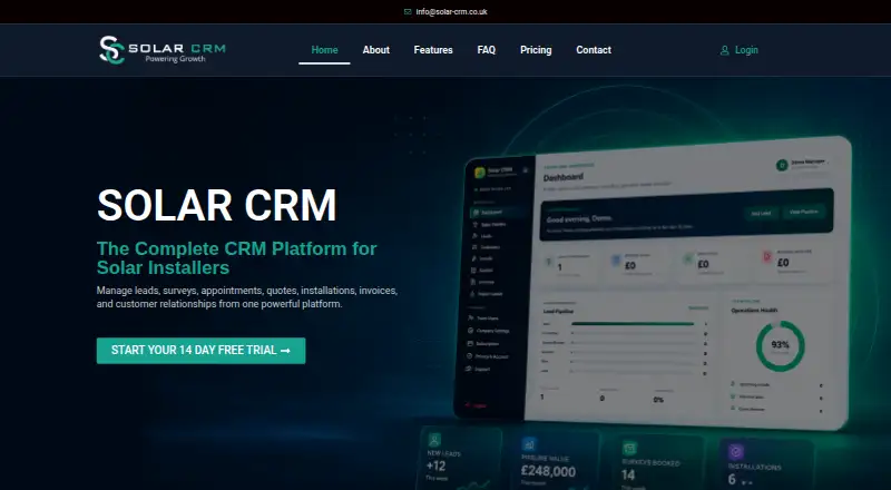 Solar CRM's own site