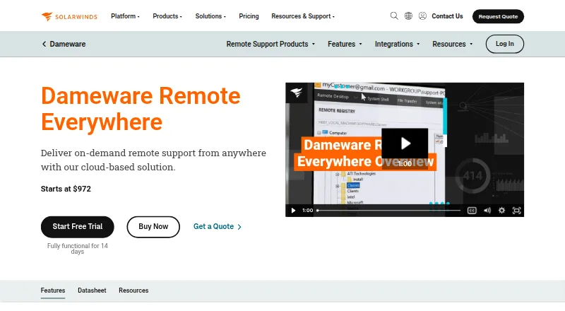 Dameware Remote Everywhere's own site