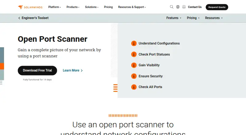SolarWinds Port Scanner's own site