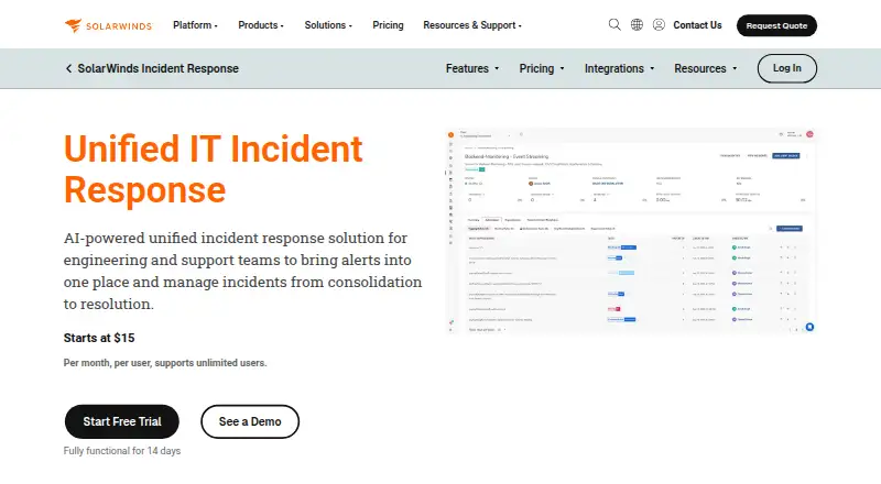 SolarWinds Incident Response's own site