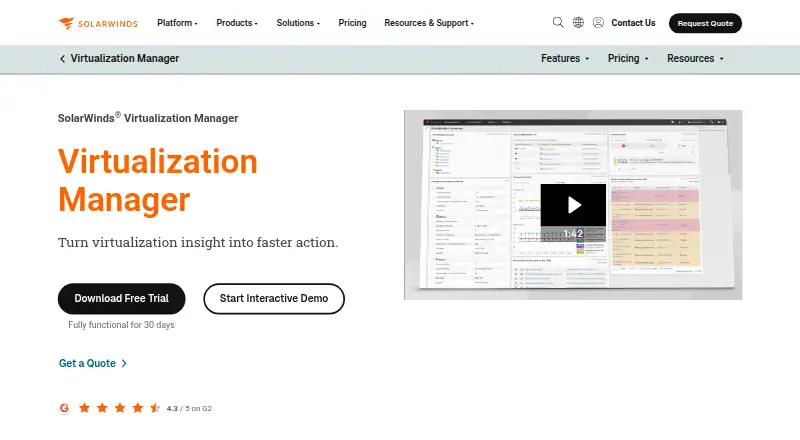 SolarWinds Virtualization Manager's own site