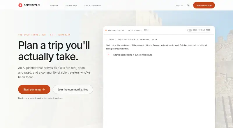 solotravel.ai's own site